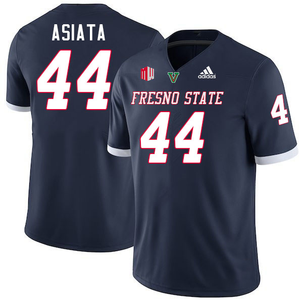 Fresno State Bulldogs #44 Auckland Asiata College Football Jerseys Stitched-Navy
